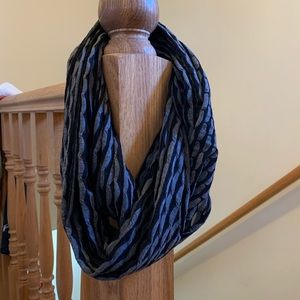 Black and silver thin infinity scarf
